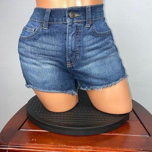 Mudd Juniors 7 Denim Fringe Hem Cut Off Shorts Actual W 27.5 x I 2 1/4 Summer